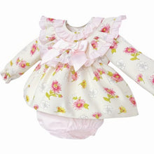 Load image into Gallery viewer, Wee Me Baby Girls Pink and Cream Frill Jam Set