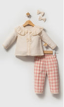 Load image into Gallery viewer, Tongs Baby Girls Gingham Bow Set