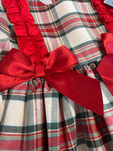 Load image into Gallery viewer, Ceyber Girls White Tartan Double Bow Dress