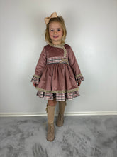 Load image into Gallery viewer, Ceyber Dusky Pink Velvet Side Bow Dress