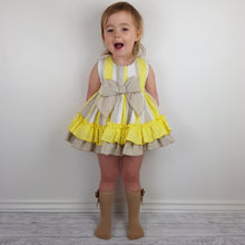 Load image into Gallery viewer, Ceyber Baby Girls Yellow and Tan Dress