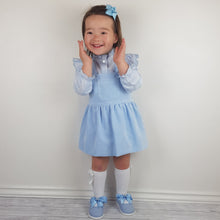 Load image into Gallery viewer, Babidu Blue Check Pinafore Dress 12M-6Y
