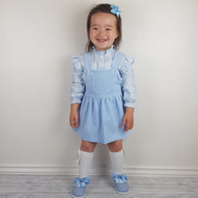 Load image into Gallery viewer, Babidu Blue Check Pinafore Dress 12M-6Y