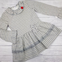 Load image into Gallery viewer, Baby Ferr Older Girls Grey Check Dress 2Y-8Y