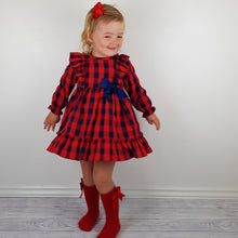 Load image into Gallery viewer, Baby Ferr Baby Girls Red and Navy Dress 6M-36M