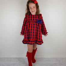Load image into Gallery viewer, Baby Ferr Older Girls Red and Navy Dress 2Y-8Y