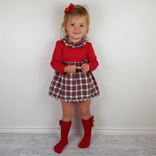 Load image into Gallery viewer, Baby Ferr Baby Girls Red and White Tartan Dress 3M-36M