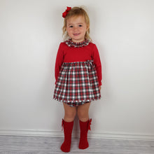 Load image into Gallery viewer, Baby Ferr Baby Girls Red and White Tartan Dress 3M-36M