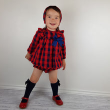 Load image into Gallery viewer, Baby Ferr Baby Girls Navy And Red Dress 3M-36M