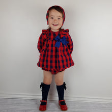Load image into Gallery viewer, Baby Ferr Baby Girls Navy And Red Dress 3M-36M