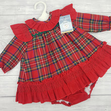 Load image into Gallery viewer, Ceyber Baby Girls Red Tartan Dress 3M-36M