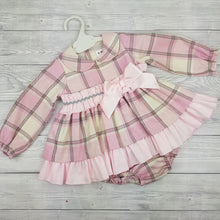 Load image into Gallery viewer, Ceyber Baby Girls Pink Check Dress 3M-36M