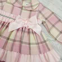Load image into Gallery viewer, Ceyber Baby Girls Pink Check Dress 3M-36M