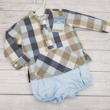 Load image into Gallery viewer, Ceyber Baby Boys Blue and Tan Jam Set 3M-36M