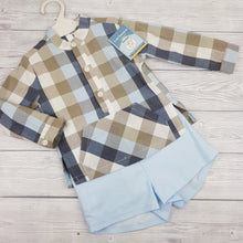 Load image into Gallery viewer, Ceyber Baby Boys Blue and Tan Short Set 12M-4Y