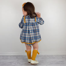 Load image into Gallery viewer, Baby Ferr Baby Girls Navy Check Dress 3M-36M