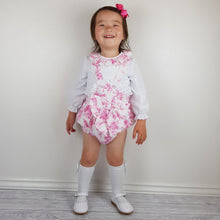 Load image into Gallery viewer, Wee Me Baby Girls Pink Rose Print Romper 6M-36M