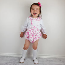 Load image into Gallery viewer, Wee Me Baby Girls Pink Rose Print Romper 6M-36M