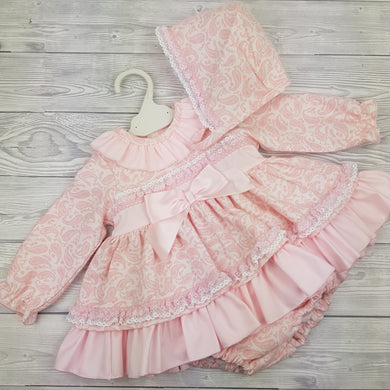 Ceyber Baby Girls Pink Pattern Print Dress 3M-36M