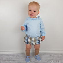Load image into Gallery viewer, Ceyber Baby Boys Blue and Tan Short Set 3M-36M