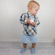 Load image into Gallery viewer, Ceyber Baby Boys Blue and Tan Short Set 12M-4Y