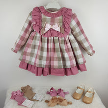Load image into Gallery viewer, Ceyber Older Girls Pink and Tan Dress 2Y-8Y