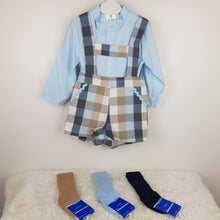 Load image into Gallery viewer, Ceyber Baby Boys Blue and Tan H-Bar Set 12M-4Y