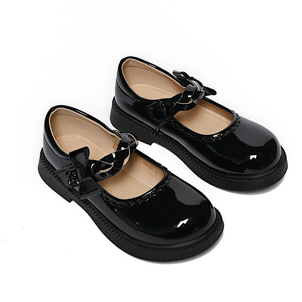 Tia London Black Patent Bow Shoes