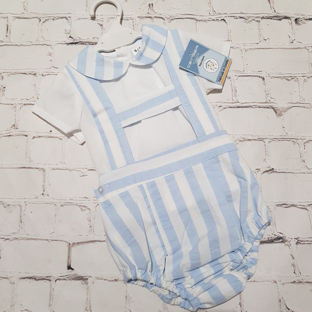 Ceyber Baby Boys Blue Stripe Romper Set 3M-36M