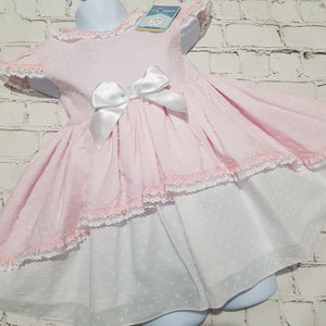 Ceyber Pink and White Dress 3Y-8Y
