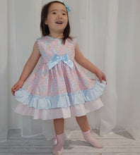 Load image into Gallery viewer, Ceyber Older Girls Pink and Blue Floral Dress