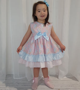 Ceyber Older Girls Pink and Blue Floral Dress