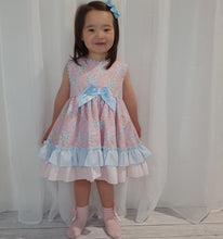 Load image into Gallery viewer, Ceyber Older Girls Pink and Blue Floral Dress