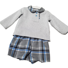 Load image into Gallery viewer, Baby Ferr Grey Jumper Check Short Set