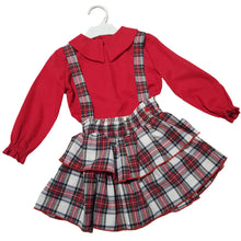 Load image into Gallery viewer, Red Tartan Skirt Set