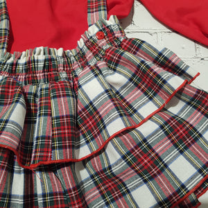 Red Tartan Skirt Set