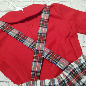 Red Tartan Skirt Set