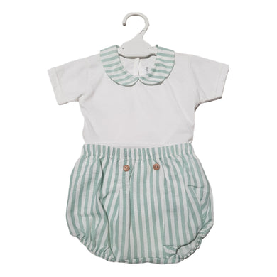 Rapife Baby Boys Sage Stripe Jam Set