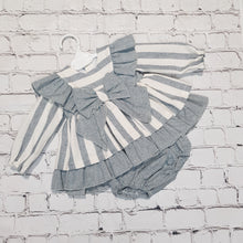 Load image into Gallery viewer, Ceyber Baby Girls Grey Stripe Dress