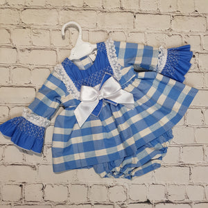 Ceyber Baby Girls Blue Check Dress