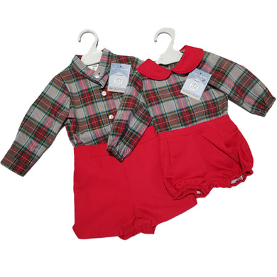 Ceyber Boys Red and Tartan Set