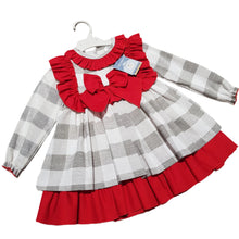 Load image into Gallery viewer, Ceyber Older Girls Grey and Red Check Dress