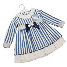 Load image into Gallery viewer, Ceyber Older Girls Navy Stripe Dress