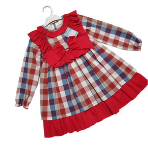 Ceyber Older Girls Red and Blue Check Dress