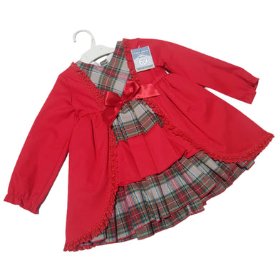 Ceyber Older Girls Red and Tartan Dress