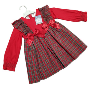 Ceyber Older Girls Tartan Double Bow Dress