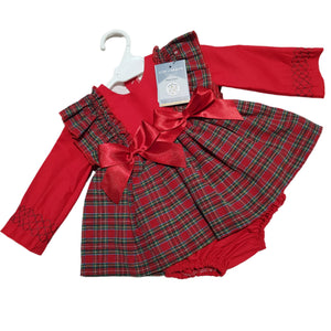 Ceyber Baby Girls Tartan Double Bow Dress