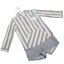 Load image into Gallery viewer, Ceyber Baby Boys Grey Stripe Short Set