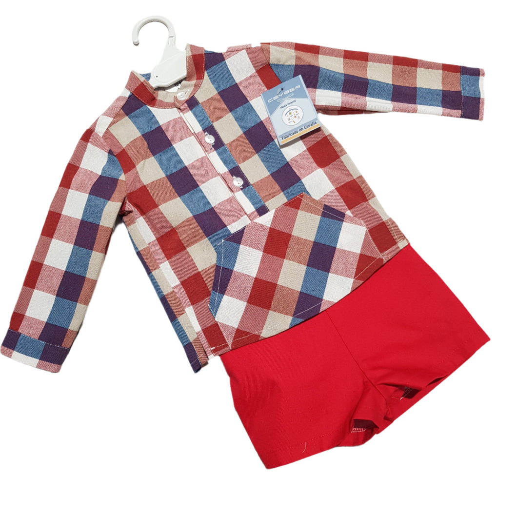 Ceyber Boys Red and Blue Check Set