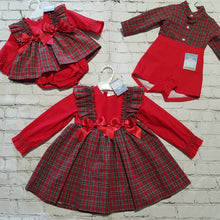 Load image into Gallery viewer, Ceyber Baby Girls Tartan Double Bow Dress